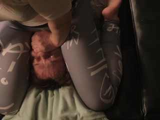 made her slave lie down under her because Mistress wants to have fun and check how much time slave