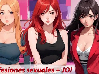 Super JOI hentai. Verdad o reto en la pijamada. Instrucciones para paja en español.