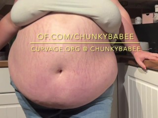 Stoner BBW Feedee Girlfriend stuffed by Feeder Boyfriend