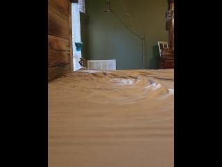 Blonde milf rides husband's cock and ends up in laughter, outakes