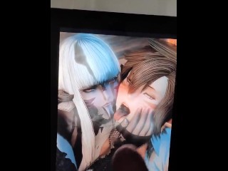 Final Fantasy XIV cum tribute for two naughty girl