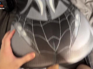 Instead of Saving People, This Spider Girl Rides My Dick!!