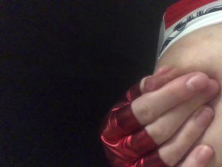 Milking milky breasts at night until they squirt milk - Latex ASMR