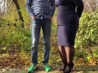 Curvy mother-in-law put on stockings for me