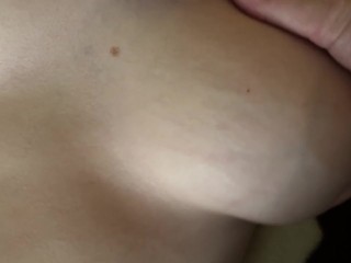 Трусь членом об её твердые соски