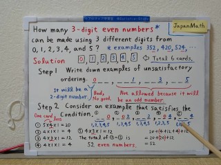 How many 3-digit even numbers can be made.[JapanMath](Titjob)