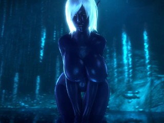 Dark elf Queen Nualia show huge boobs, noname55