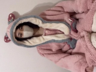 ノーパンノーブラもふもふ部屋着でバイブオナニー♡(素人個人撮影/乳首/巨乳/デカ尻/吸うやつ/美女/可愛い/日本人OL/スマホ/自撮り/Japanese/asian