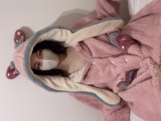 ノーパンノーブラもふもふ部屋着でバイブオナニー♡(素人個人撮影/乳首/巨乳/デカ尻/吸うやつ/美女/可愛い/日本人OL/スマホ/自撮り/Japanese/asian