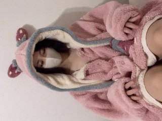 ノーパンノーブラもふもふ部屋着でバイブオナニー♡(素人個人撮影/乳首/巨乳/デカ尻/吸うやつ/美女/可愛い/日本人OL/スマホ/自撮り/Japanese/asian