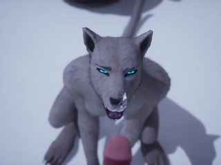 Sexy busty furry babe gets fucked by big cock outdoors until he cums on her face in wild life sex