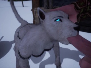 Sexy busty furry babe gets fucked by big cock outdoors until he cums on her face in wild life sex