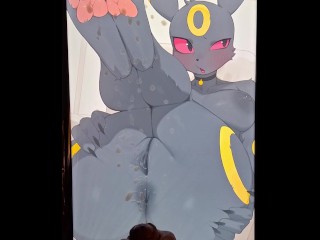 Pokemon Umbreon Cum Tribute EXPLOSIVE Cum shot over her ass, pussy and paws!