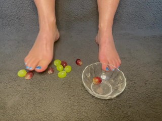 Toe play with grapes