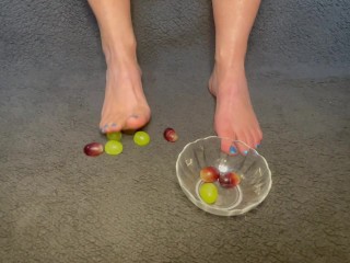 Toe play with grapes