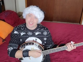 Transgirl Anally Masturbates While Playing Banjo