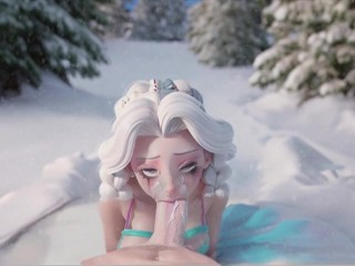 The Cold Never Bothered Me Anyway Kristoff. Elsa Giving A Cheating Blowjob In The Snow.