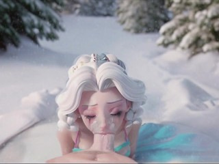 The Cold Never Bothered Me Anyway Kristoff. Elsa Giving A Cheating Blowjob In The Snow.