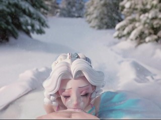 The Cold Never Bothered Me Anyway Kristoff. Elsa Giving A Cheating Blowjob In The Snow.