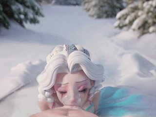 The Cold Never Bothered Me Anyway Kristoff. Elsa Giving A Cheating Blowjob In The Snow.