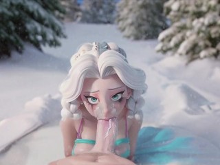 The Cold Never Bothered Me Anyway Kristoff. Elsa Giving A Cheating Blowjob In The Snow.