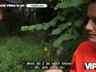 VIP4K. A young robber is fucking a MILF with big tits as his life depends on it