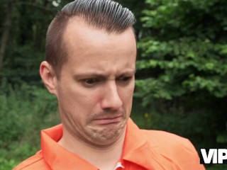 VIP4K. A young robber is fucking a MILF with big tits as his life depends on it