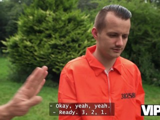 VIP4K. A young robber is fucking a MILF with big tits as his life depends on it