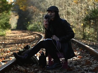 Enby in thigh-highs reads you more Derrida (Specters of Marx, SFW)