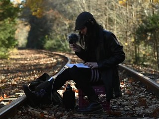 Enby in thigh-highs reads you more Derrida (Specters of Marx, SFW)