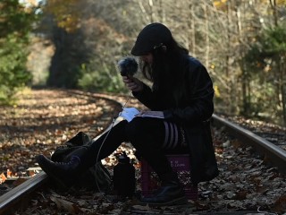 Enby in thigh-highs reads you more Derrida (Specters of Marx, SFW)