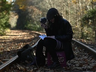 Enby in thigh-highs reads you more Derrida (Specters of Marx, SFW)