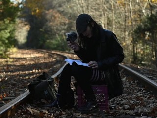 Enby in thigh-highs reads you more Derrida (Specters of Marx, SFW)