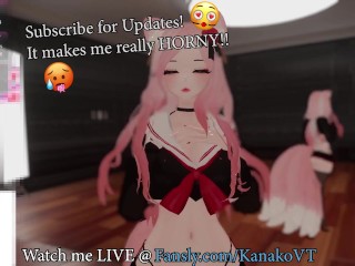 Kanako tries to talk but her Chat just wants her to Squirt for them!! Catgirl Vtuber Moans and Cums!