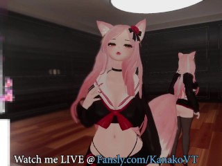 Kanako tries to talk but her Chat just wants her to Squirt for them!! Catgirl Vtuber Moans and Cums!