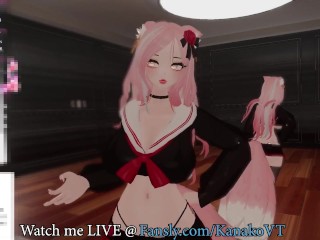 Kanako tries to talk but her Chat just wants her to Squirt for them!! Catgirl Vtuber Moans and Cums!