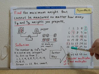 Find the maximun weight that cannot be measured.[JapanMath](Titjob)