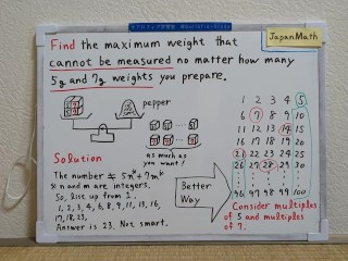 Find the maximun weight that cannot be measured.[JapanMath](Titjob)