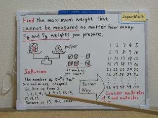 Find the maximun weight that cannot be measured.[JapanMath](Titjob)