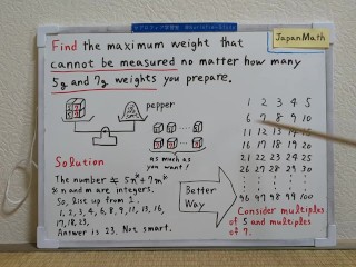 Find the maximun weight that cannot be measured.[JapanMath](Titjob)