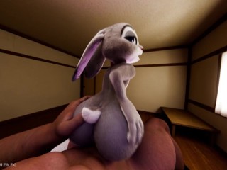 Judy Hopps riding your dick close-up