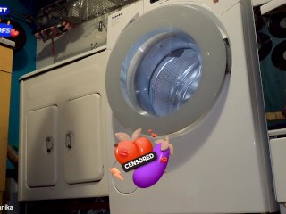 Typical Problems With Washing Machine - Girl loves feeling that dick deep in her pink wet pussy