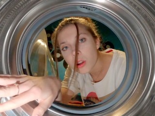 Typical Problems With Washing Machine - Girl loves feeling that dick deep in her pink wet pussy