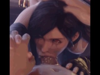 Tifa Blowjob Throat Fuck(a lot of saliva and cum) [Final Fantasy] [Grand Cupido]