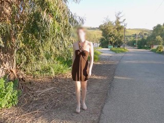 Nothing hotter than flashing my pussy in public to strangers near a highway
