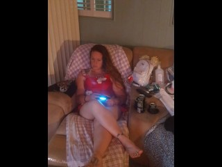 Pretty Girl In Mini Night Gown Playing Video Games, While Roommate Trys to Films Up Her Dress