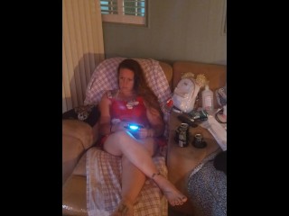 Pretty Girl In Mini Night Gown Playing Video Games, While Roommate Trys to Films Up Her Dress