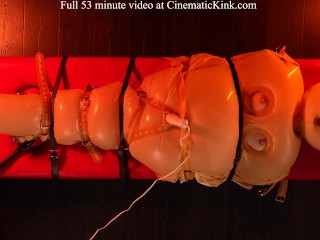 Anna Kovachenko in inflatable latex sack