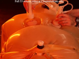 Anna Kovachenko in inflatable latex sack