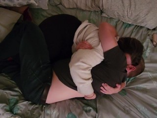 Intimate hot amateur couple hooking up - grinding making out nipple sucking BBW